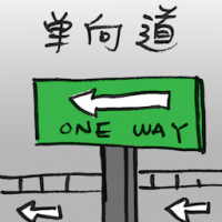 2584<br>单向道<br>單向道<br>One<br>Way<br>Road