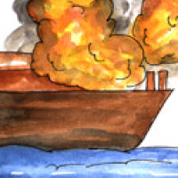 440<br>船失火<br>船失火<br>Boat<br>on<br>FireShip<br>on<br>Fire